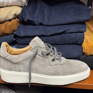 Bruno Magli Light Gray Suede Sneakers